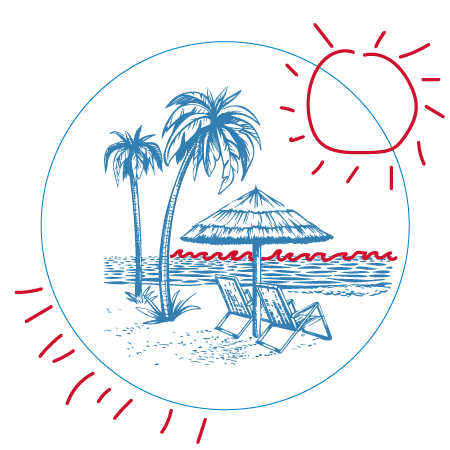 The Shuckin' Shack beach icon represents brand training.